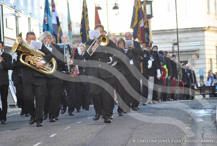 People gather to pay their respects on Remembrance Sunday